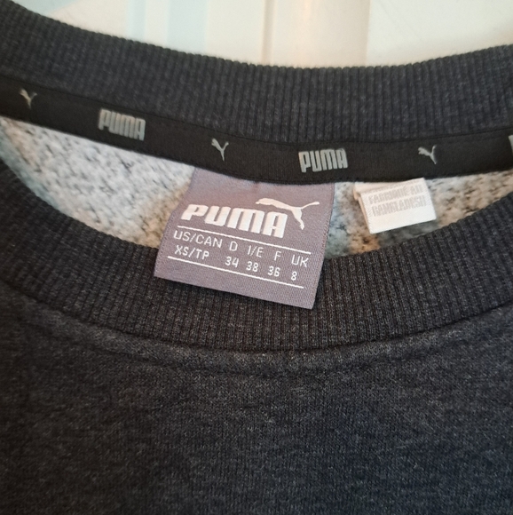 PUMA Athletic Fleece sweater Dress COMFY casual long sleeve pockets grey XS - Picture 8 of 10